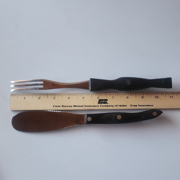 2 Piece Of Cutco, Elegant Black Handle Fork and Spreader Set. ☆♡☆